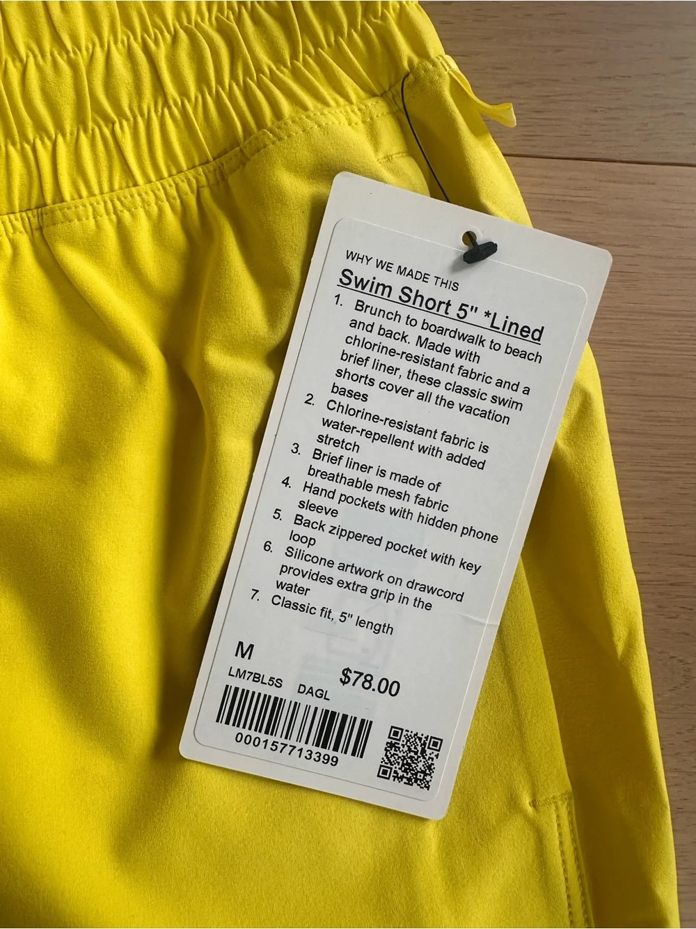 lululemon athletica Bright Yellow Men's Swim Trunks
